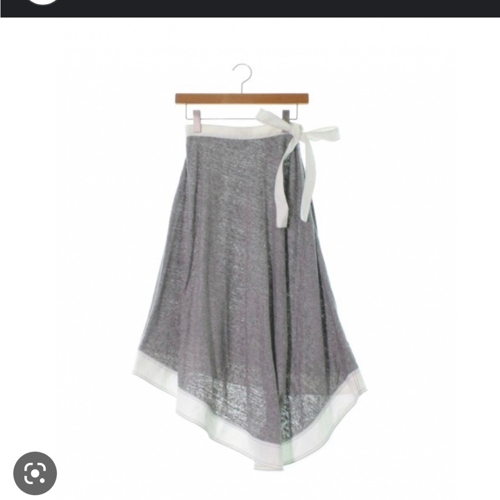 Loewe Asymmetrical Gray Skirt with White Waist Tie